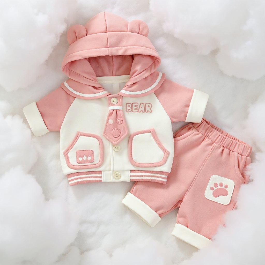 Cute Bear Hoodie Baby Clothing Set – Soft Premium Kids Outfit