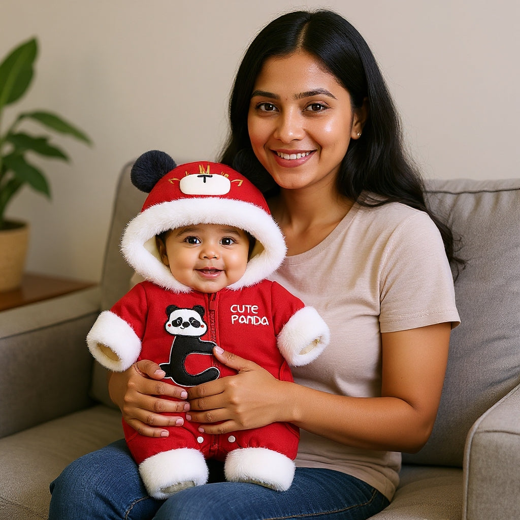 Premium Hooded Animal Fleece Romper – Ultra-Soft 1-Piece Jumpsuit for Babies