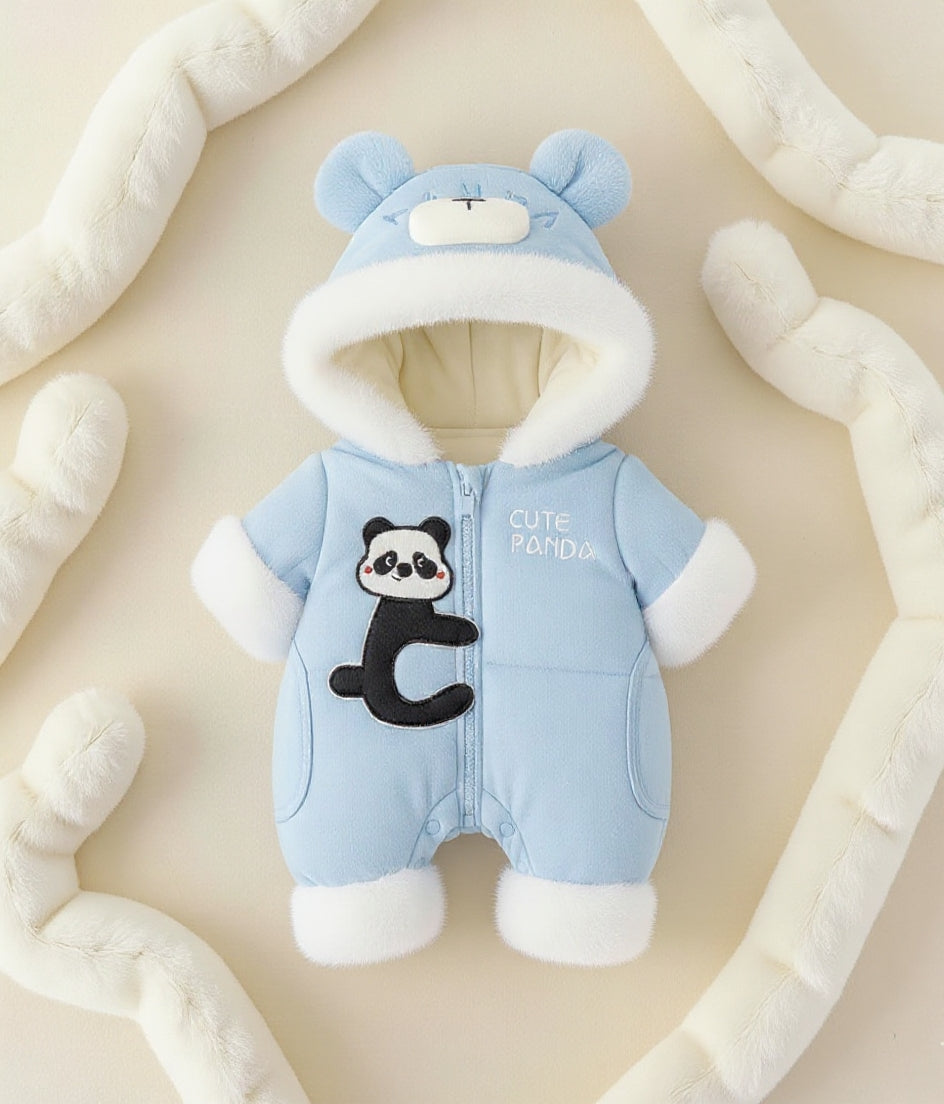 Premium 1-Piece "Cute Panda" Hooded Romper – Ultra-Soft All-Season Jumpsuit for Babies!