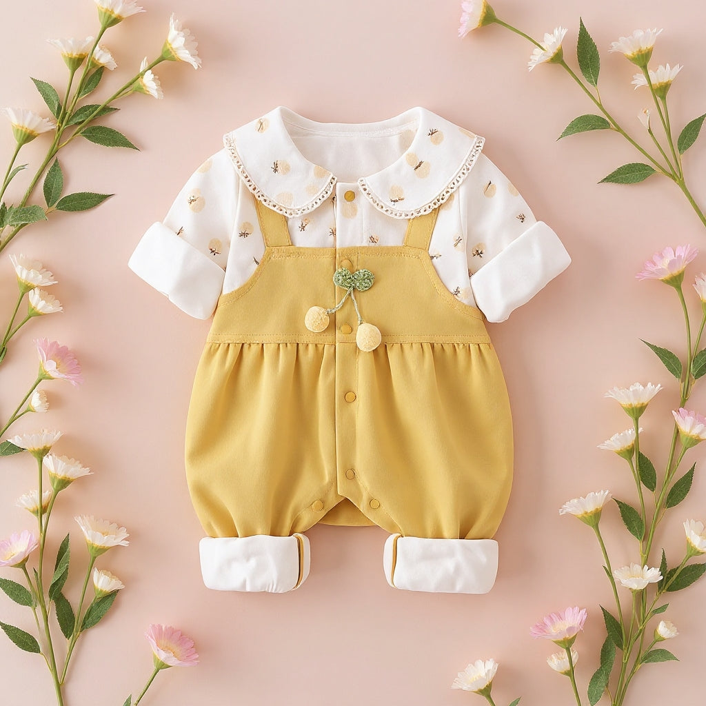 Cute Summer Baby Romper Set – Soft Cotton Floral & Pink Outfit 🌼