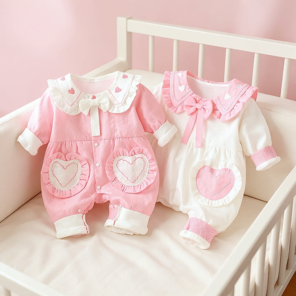 Cute Heart Baby Romper Set – Summer Soft Cotton Outfit 💖🌸