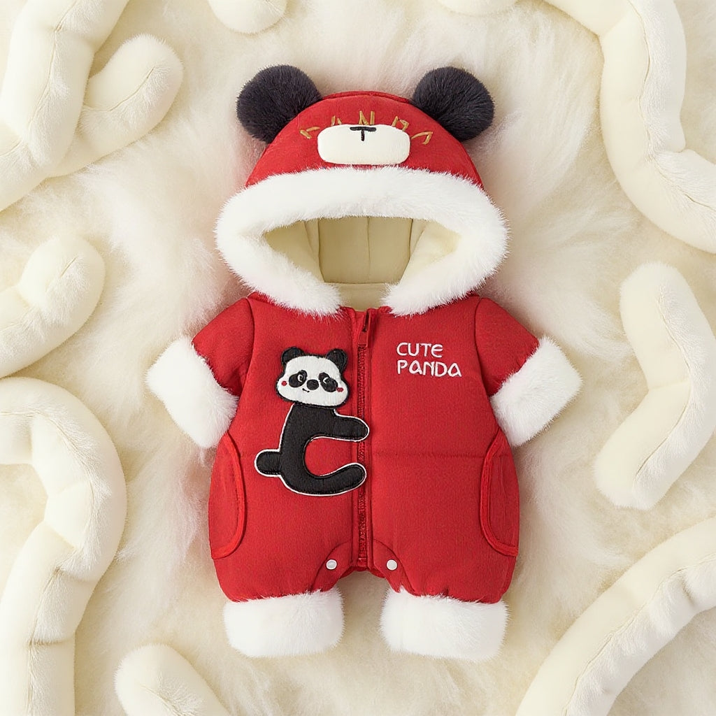 Premium Hooded Animal Fleece Romper – Ultra-Soft 1-Piece Jumpsuit for Babies