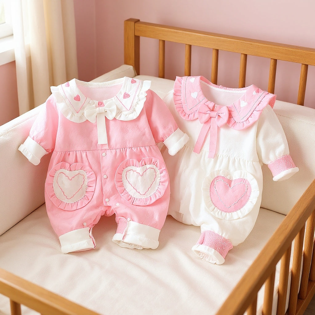 Cute Heart Baby Romper Set – Summer Soft Cotton Outfit 💖🌸