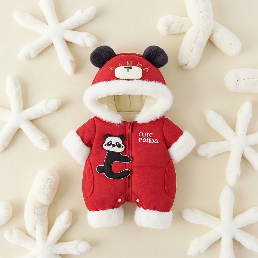 Premium Hooded Animal Fleece Romper – Ultra-Soft 1-Piece Jumpsuit for Babies