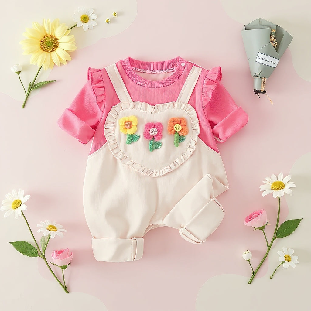 Rani Pink Baby Romper Set – Cute Floral Summer Outfit 👶🌺