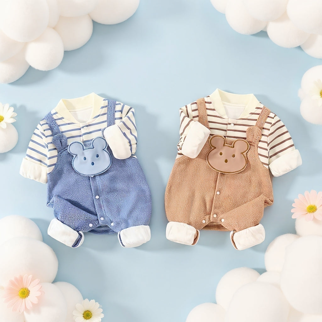 Cute Bear Baby Romper Set – Summer Lightweight Outfit 🧸☀️
