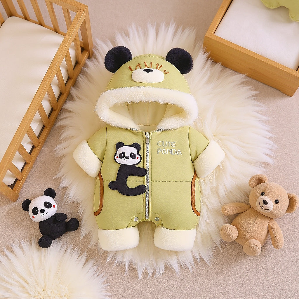 Premium 1-Piece "Cute Panda" Hooded Romper – Ultra-Soft All-Season Jumpsuit for Babies!