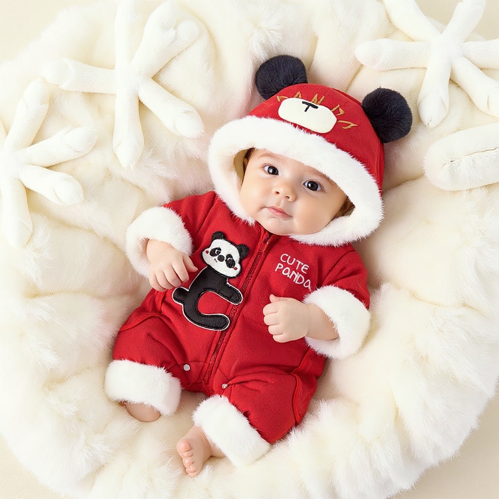 Premium Hooded Animal Fleece Romper – Ultra-Soft 1-Piece Jumpsuit for Babies