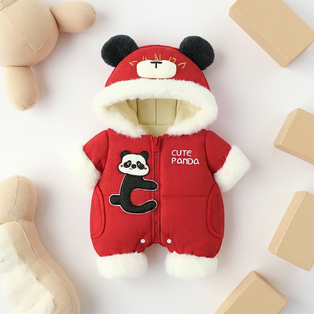 Premium Hooded Animal Fleece Romper – Ultra-Soft 1-Piece Jumpsuit for Babies