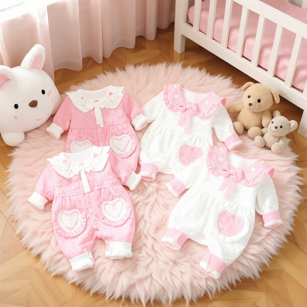 Cute Heart Baby Romper Set – Summer Soft Cotton Outfit 💖🌸