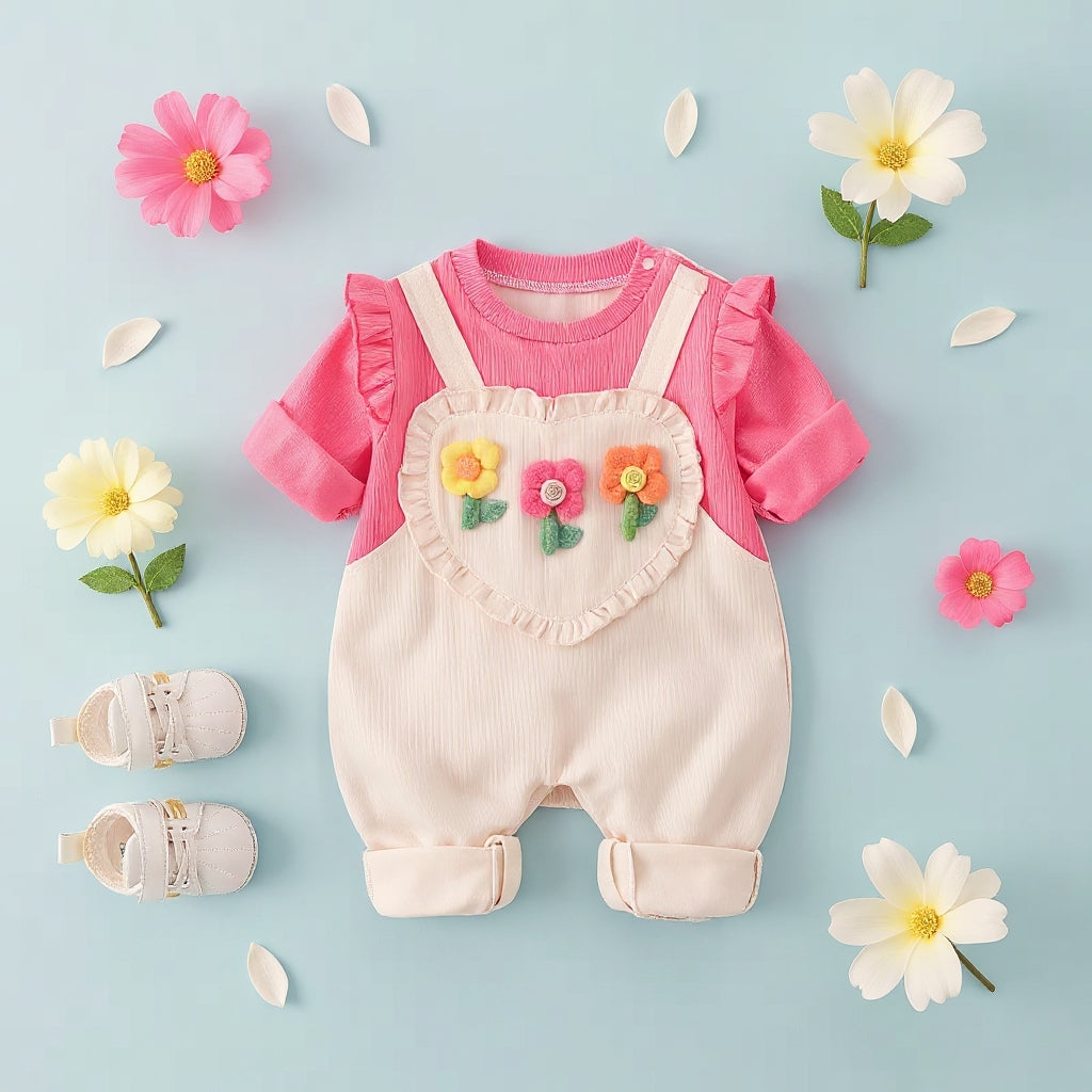 Rani Pink Baby Romper Set – Cute Floral Summer Outfit 👶🌺