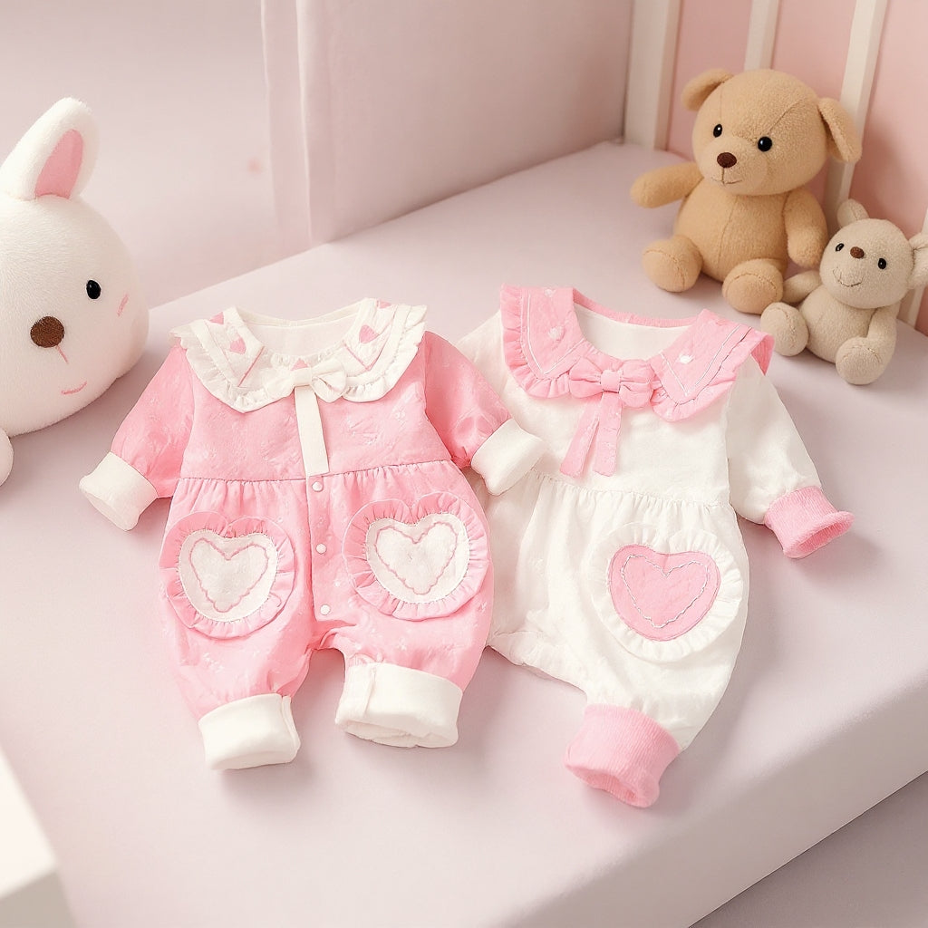 Cute Heart Baby Romper Set – Summer Soft Cotton Outfit 💖🌸