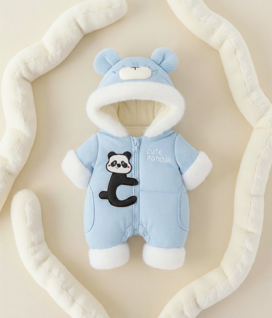 Premium 1-Piece "Cute Panda" Hooded Romper – Ultra-Soft All-Season Jumpsuit for Babies!