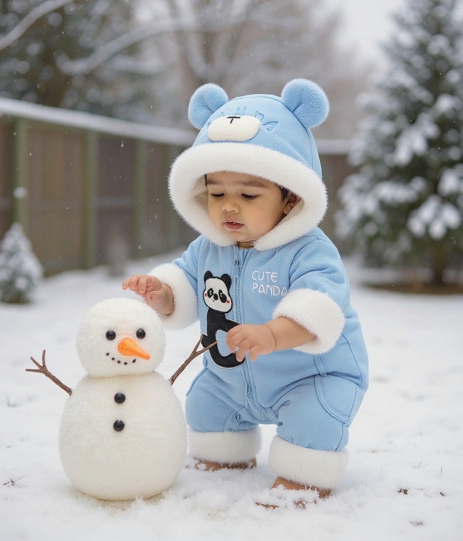 Premium 1-Piece "Cute Panda" Hooded Romper – Ultra-Soft All-Season Jumpsuit for Babies!