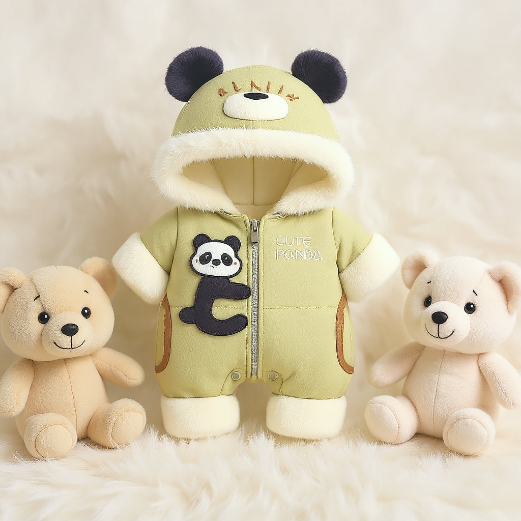 Premium 1-Piece "Cute Panda" Hooded Romper – Ultra-Soft All-Season Jumpsuit for Babies!