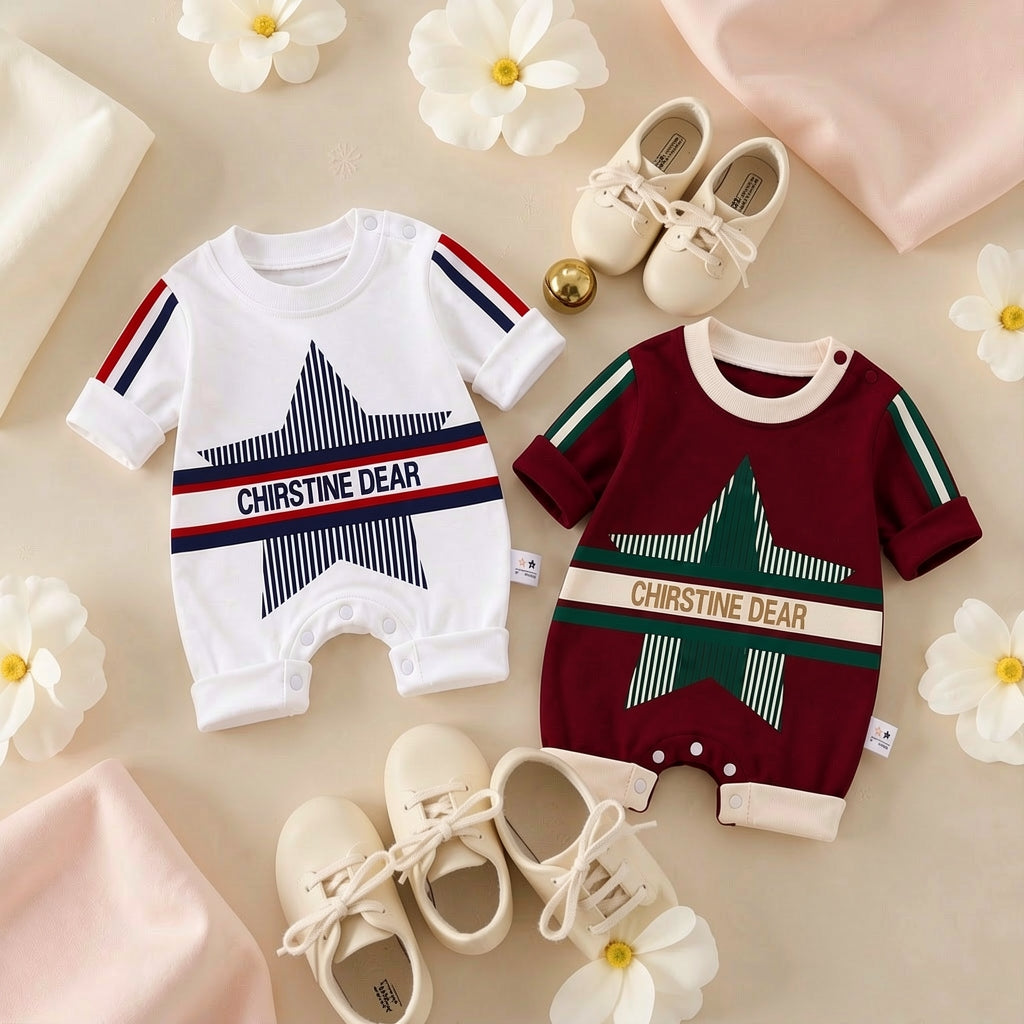 Cute Star Baby Romper – 4 Colors available