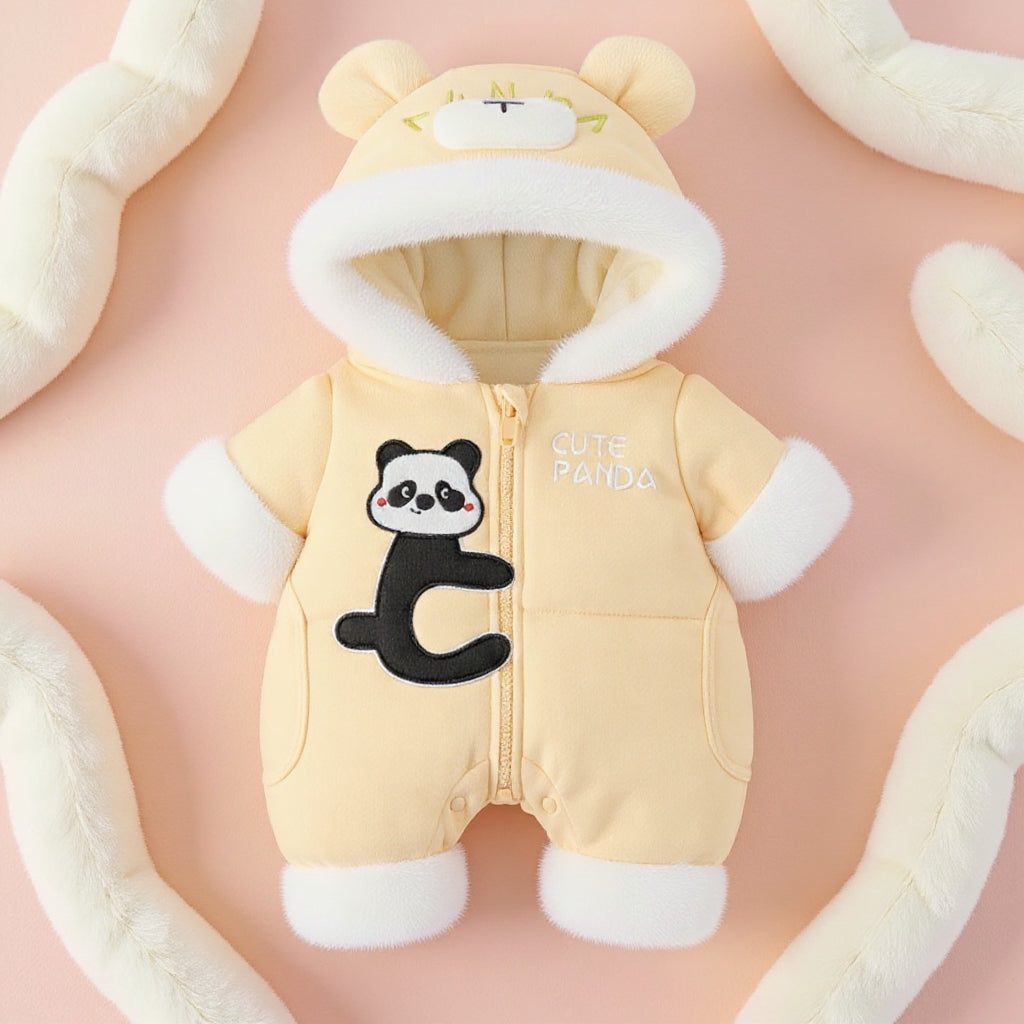 Premium 1-Piece "Cute Panda" Hooded Romper – Ultra-Soft All-Season Jumpsuit for Babies!
