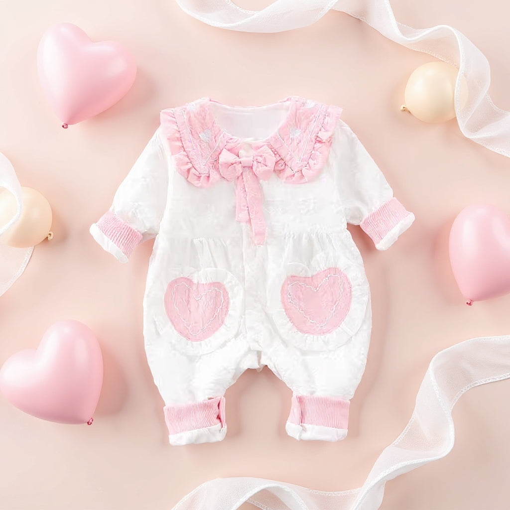 Cute Heart Baby Romper Set – Summer Soft Cotton Outfit 💖🌸