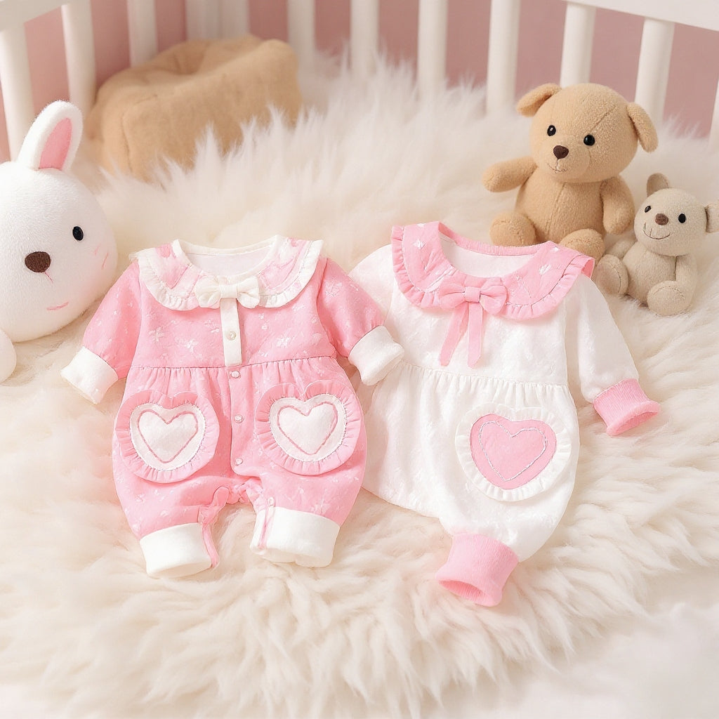 Cute Heart Baby Romper Set – Summer Soft Cotton Outfit 💖🌸