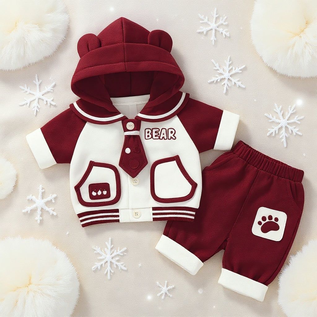 Cute Bear Hoodie Baby Clothing Set – Soft Premium Kids Outfit