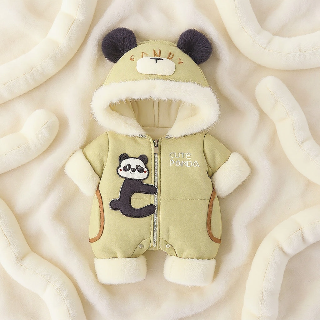 Premium 1-Piece "Cute Panda" Hooded Romper – Ultra-Soft All-Season Jumpsuit for Babies!
