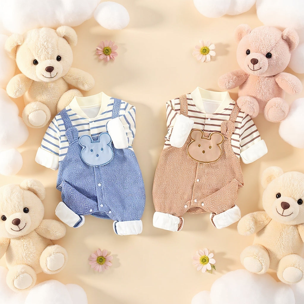 Cute Bear Baby Romper Set – Summer Lightweight Outfit 🧸☀️