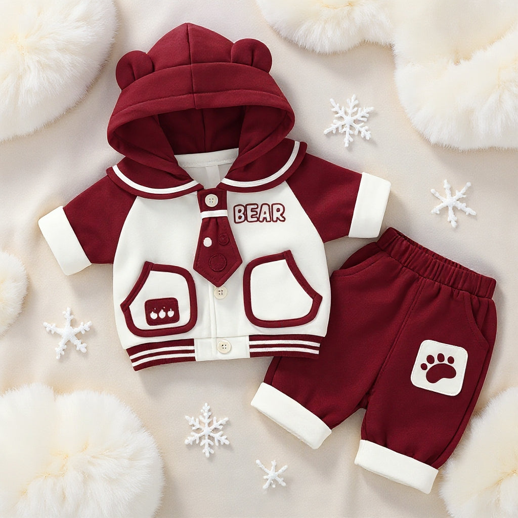 Cute Bear Hoodie Baby Clothing Set – Soft Premium Kids Outfit