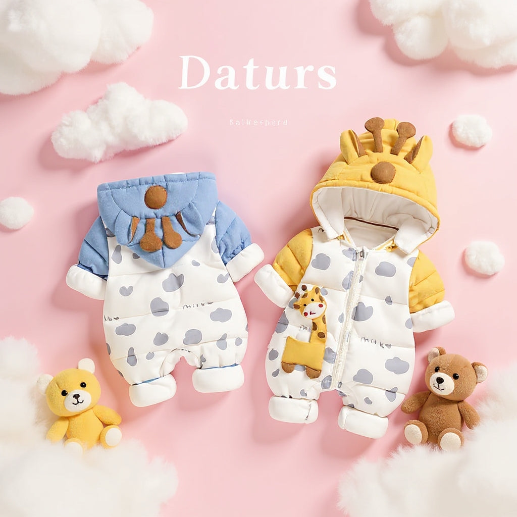 Cute Giraffe Baby Romper – Soft & Cozy Jumpsuit