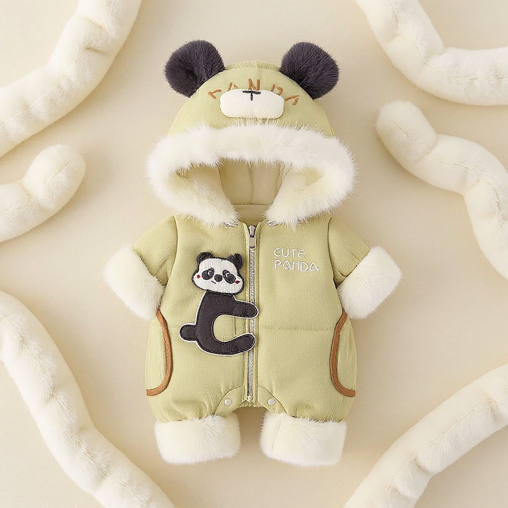 Premium 1-Piece "Cute Panda" Hooded Romper – Ultra-Soft All-Season Jumpsuit for Babies!