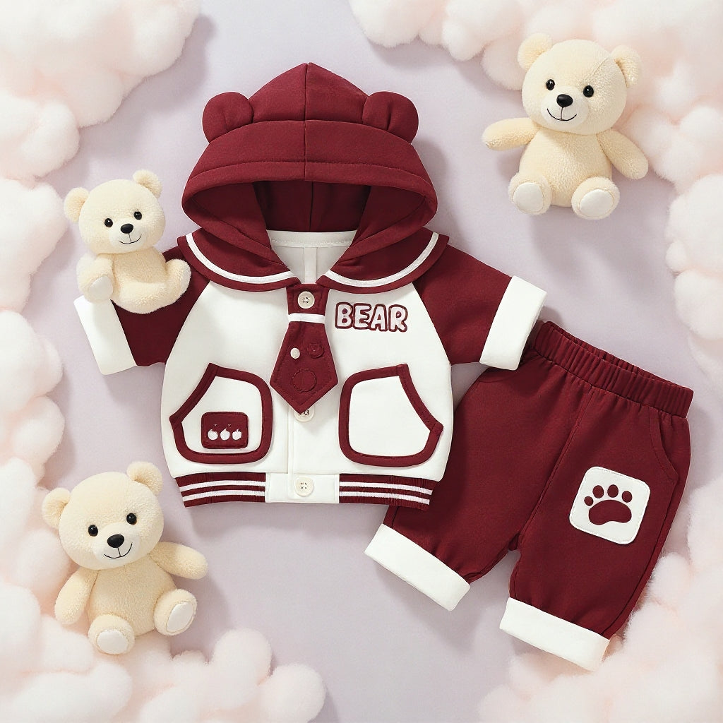 Cute Bear Hoodie Baby Clothing Set – Soft Premium Kids Outfit
