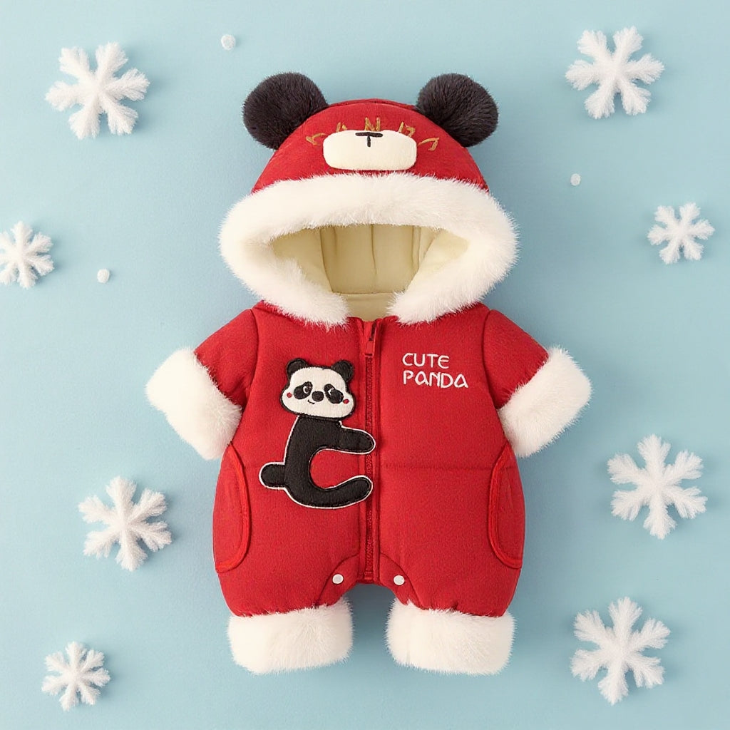 Premium Hooded Animal Fleece Romper – Ultra-Soft 1-Piece Jumpsuit for Babies