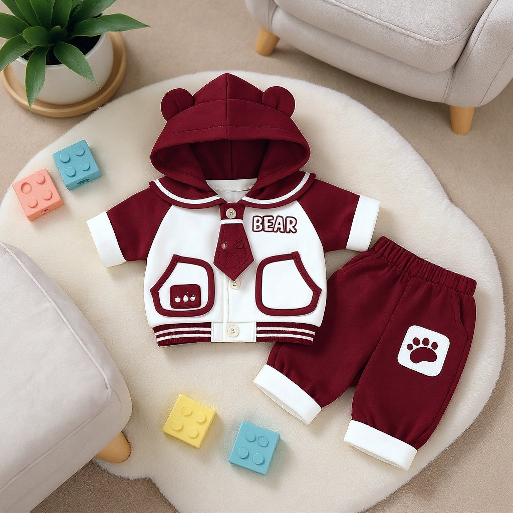 Cute Bear Hoodie Baby Clothing Set – Soft Premium Kids Outfit