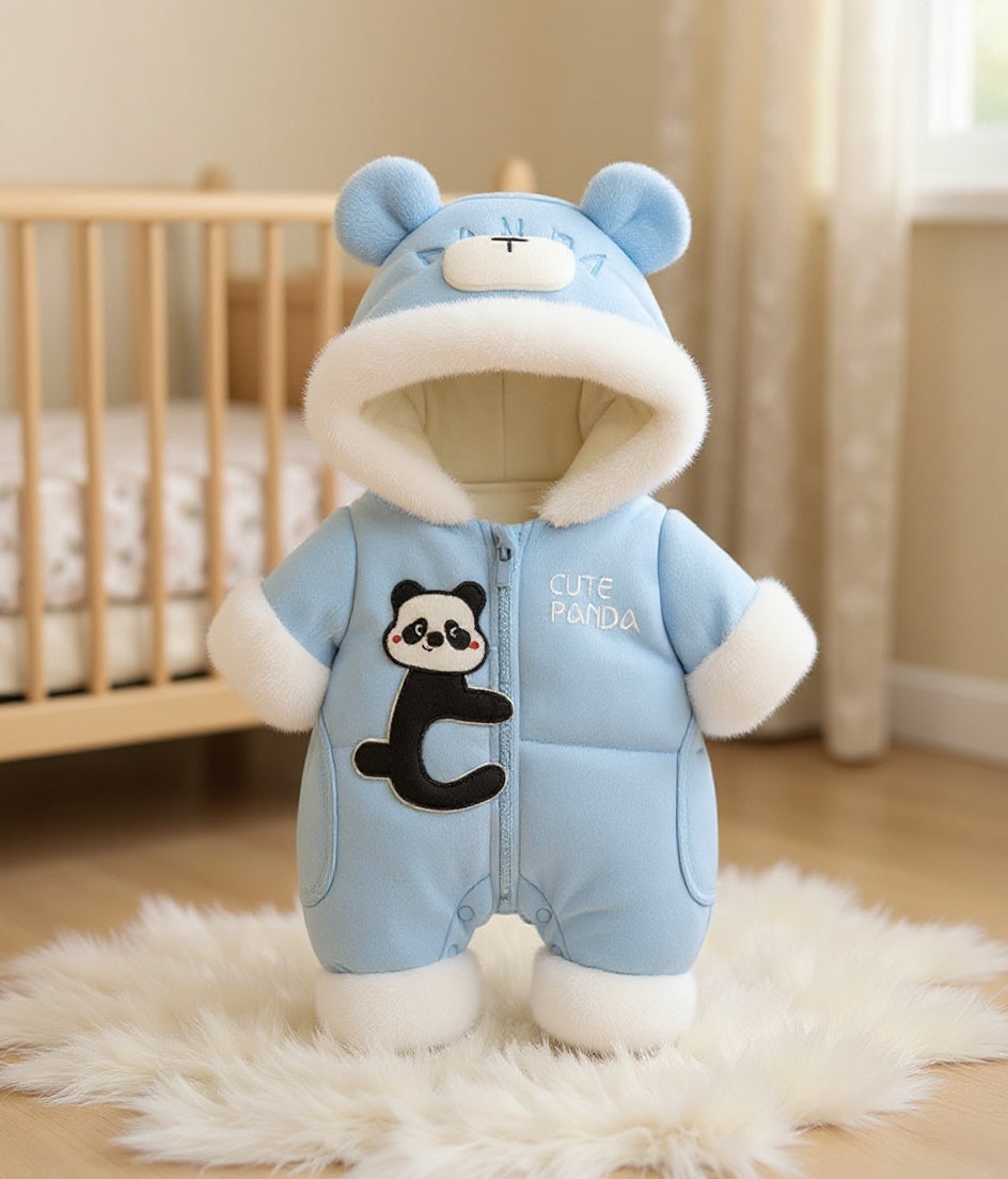 Premium 1-Piece "Cute Panda" Hooded Romper – Ultra-Soft All-Season Jumpsuit for Babies!