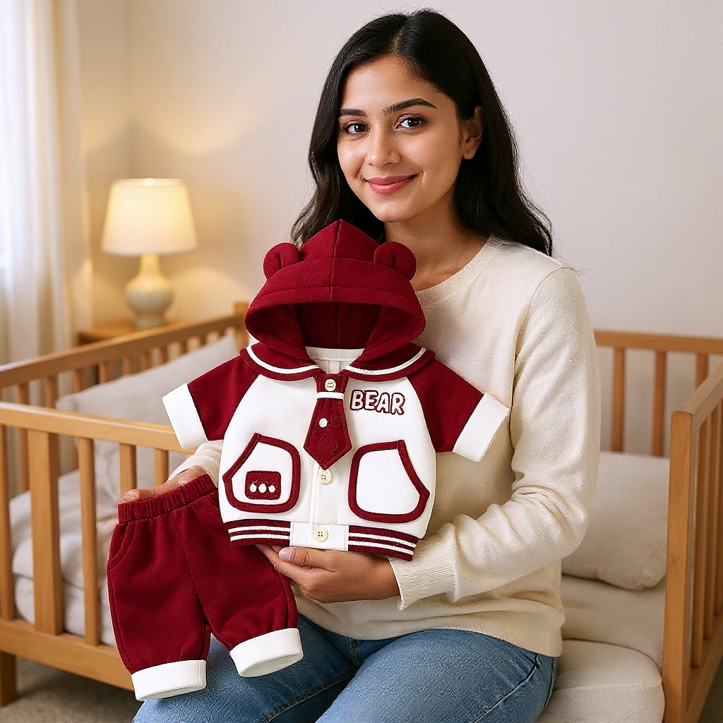 Cute Bear Hoodie Baby Clothing Set – Soft Premium Kids Outfit