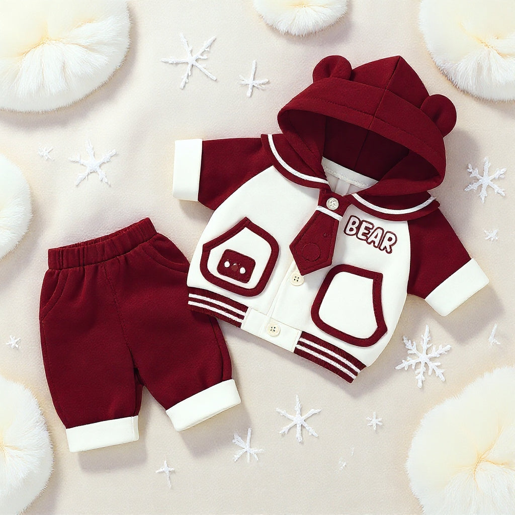 Cute Bear Hoodie Baby Clothing Set – Soft Premium Kids Outfit