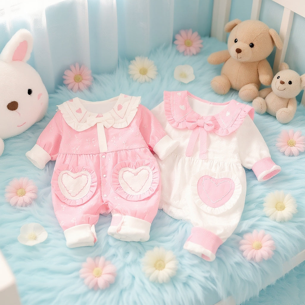 Cute Heart Baby Romper Set – Summer Soft Cotton Outfit 💖🌸