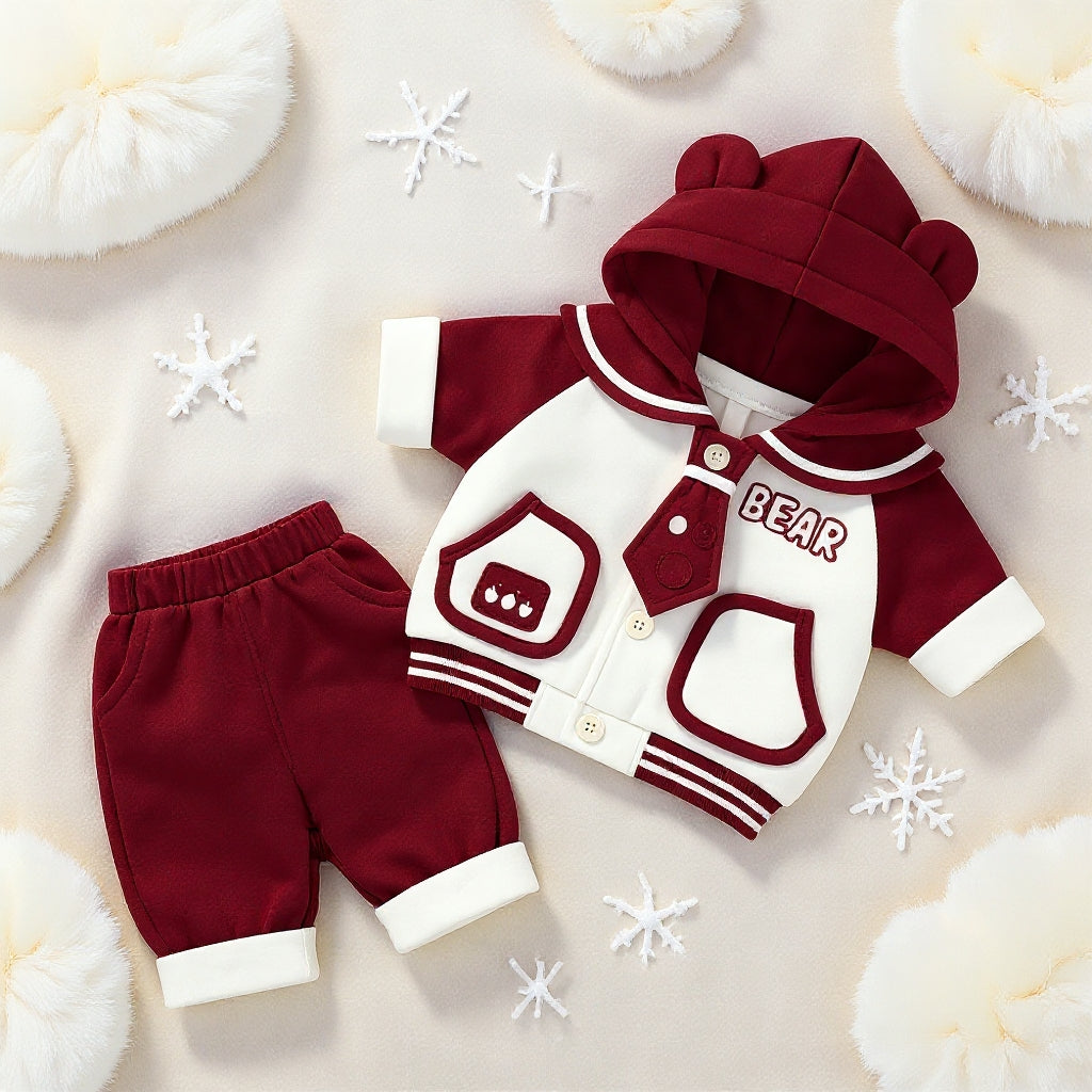 Cute Bear Hoodie Baby Clothing Set – Soft Premium Kids Outfit