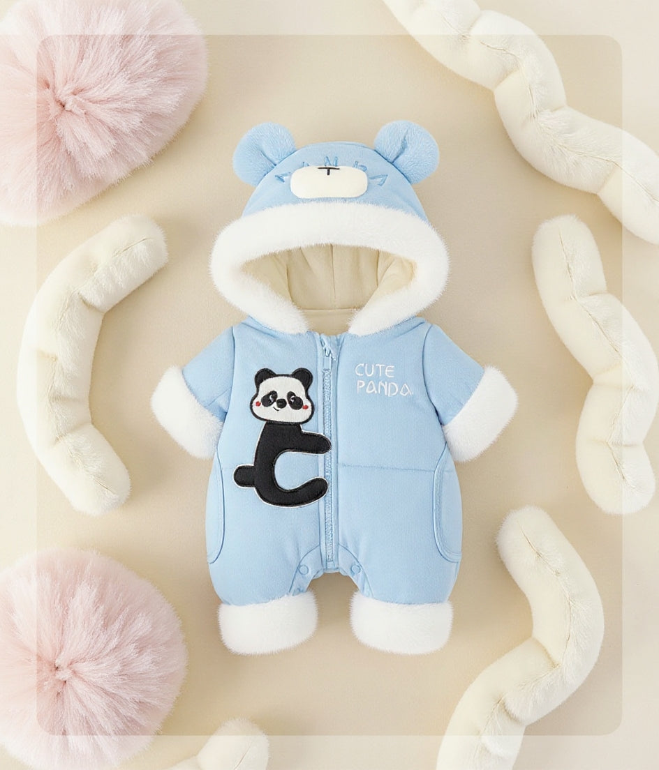Premium 1-Piece "Cute Panda" Hooded Romper – Ultra-Soft All-Season Jumpsuit for Babies!