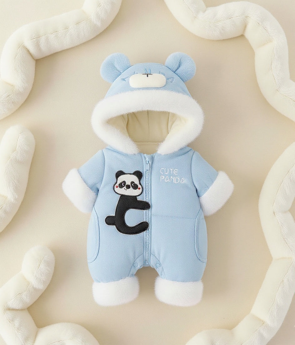 Premium 1-Piece "Cute Panda" Hooded Romper – Ultra-Soft All-Season Jumpsuit for Babies!