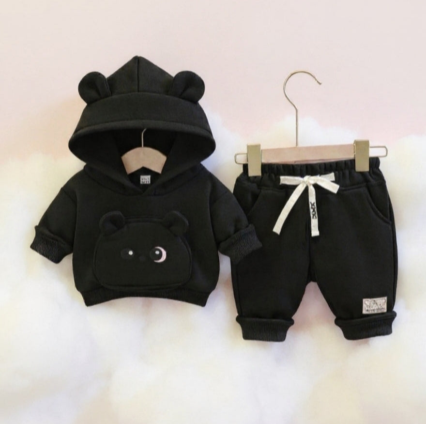 Little Cub Comfort: Premium Bear Hoodie & Jogger Set