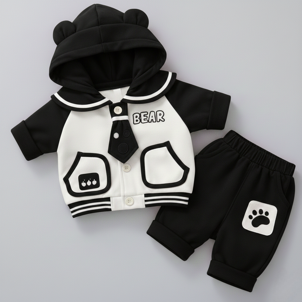 Cute Bear Hoodie Baby Clothing Set – Soft Premium Kids Outfit