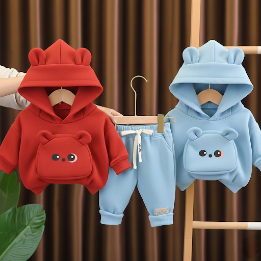 Soft Bear Hoodie & Pant Set for Kids +  90%off offer today only
