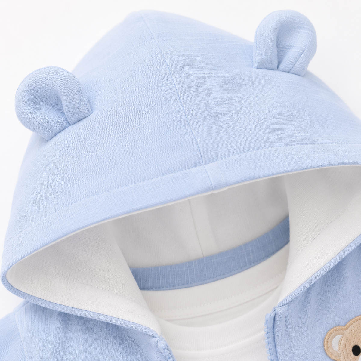 🧸 Cute Bear Hoodie 3-Piece Baby Clothing Set | Soft Cotton Blend Jacket, T-Shirt & Jogger Pant | Premium Kids Outfit | Unisex | All Season Wear (0-5 Years)