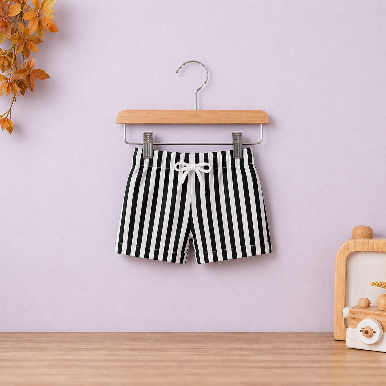 Stylish Kids Summer Co-ord Set | Black & White Striped Half Sleeve Shirt & Shorts Outfit