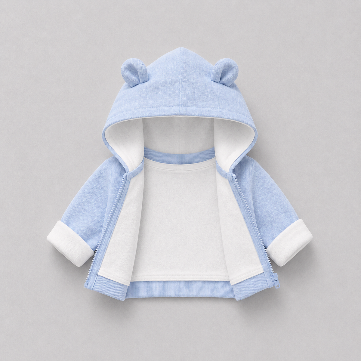 🧸 Cute Bear Hoodie 3-Piece Baby Clothing Set | Soft Cotton Blend Jacket, T-Shirt & Jogger Pant | Premium Kids Outfit | Unisex | All Season Wear (0-5 Years)