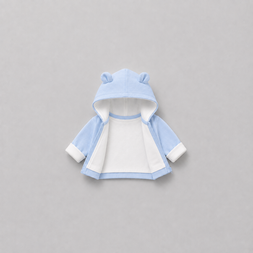 🧸 Cute Bear Hoodie 3-Piece Baby Clothing Set | Soft Cotton Blend Jacket, T-Shirt & Jogger Pant | Premium Kids Outfit | Unisex | All Season Wear (0-5 Years)