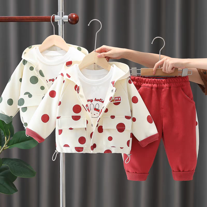 🧸 Kids' 3-Piece Teddy Bear Outfit Set - Cute & Cozy Style!