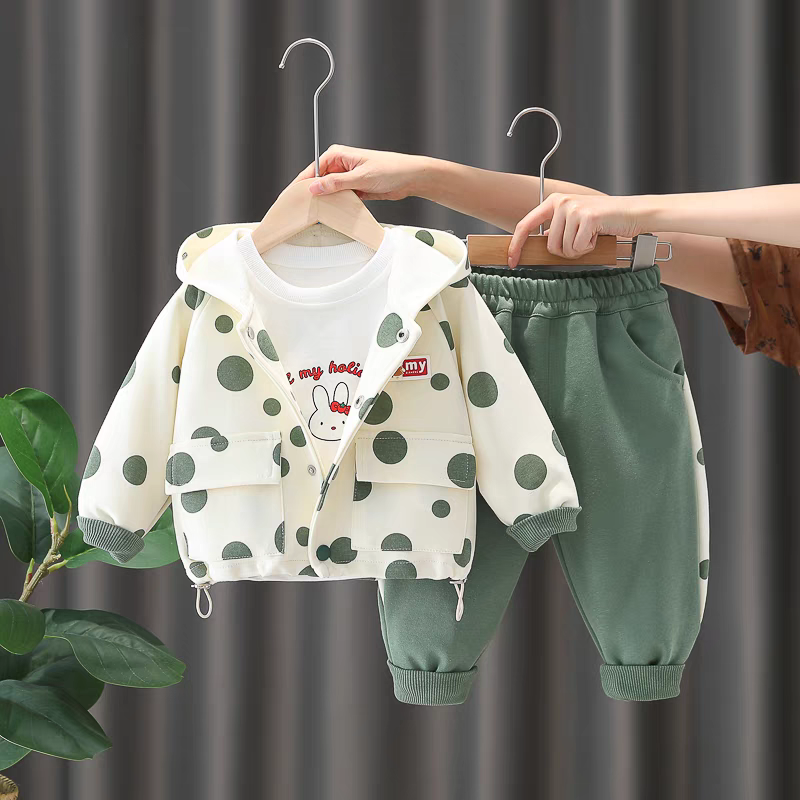 🧸 Kids' 3-Piece Teddy Bear Outfit Set - Cute & Cozy Style!