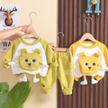 🐻 Fun Cartoon Face Kids Co-ord Set – Soft Sweatshirt & Jogger Pants