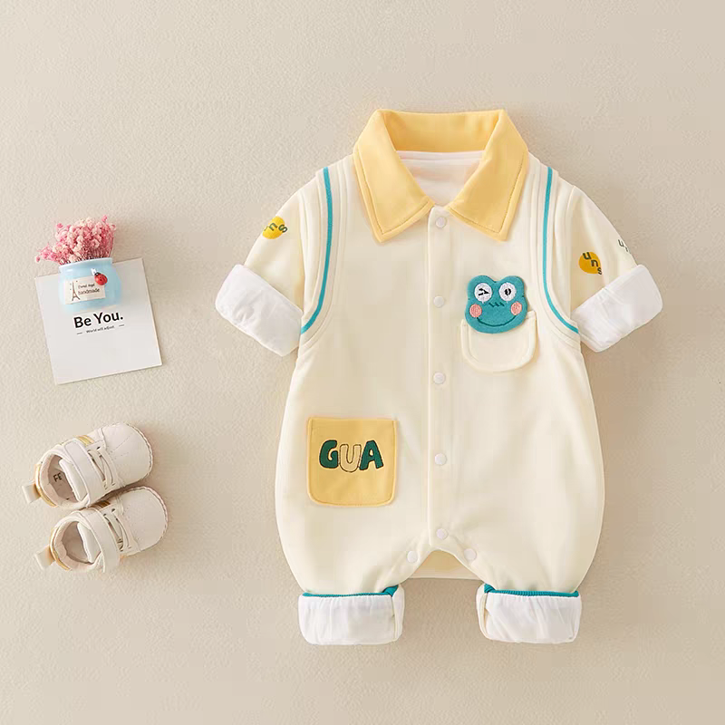Frog Baby Romper – Soft Collar Style Cotton Jumpsuit
